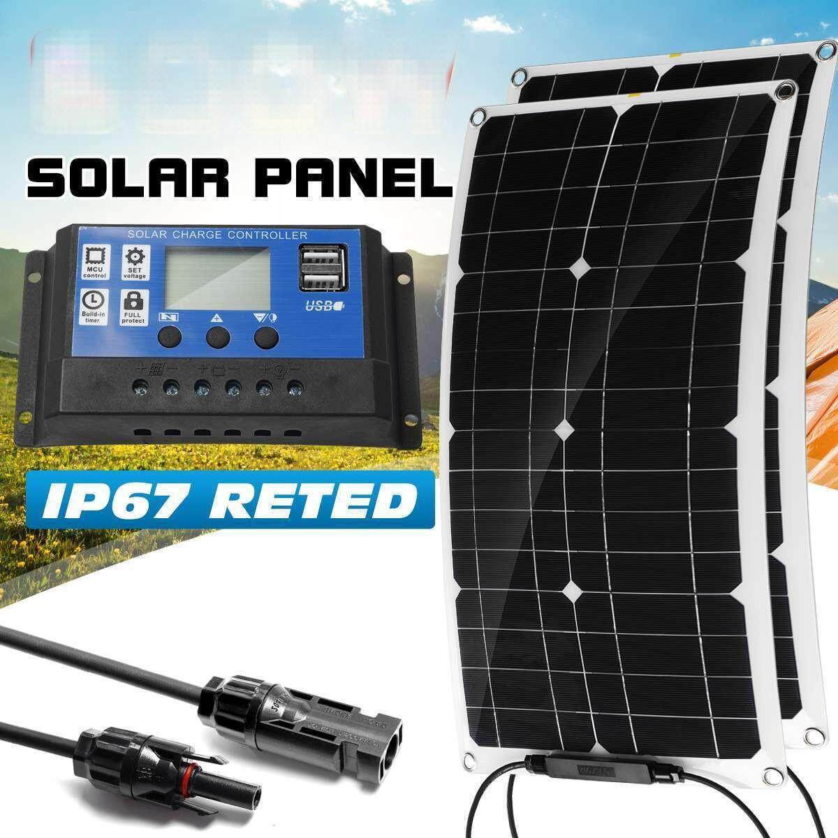 25W100W柔性太阳能电池板套件户外房车船太阳能板供电发电