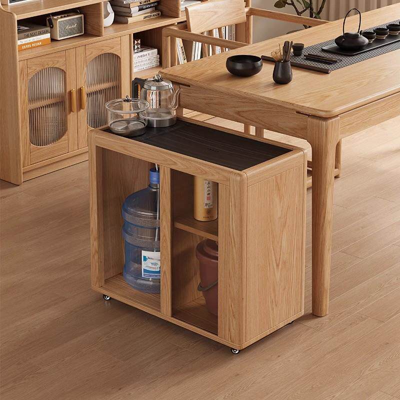 白蜡木茶水柜家用实木茶几移动边几烧水茶桌一体客厅沙发侧边柜