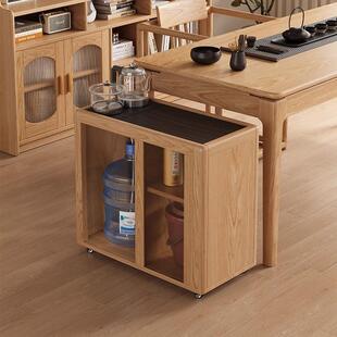 白蜡木茶水柜家用实木茶几移动边几烧水茶桌一体客厅沙发侧边柜