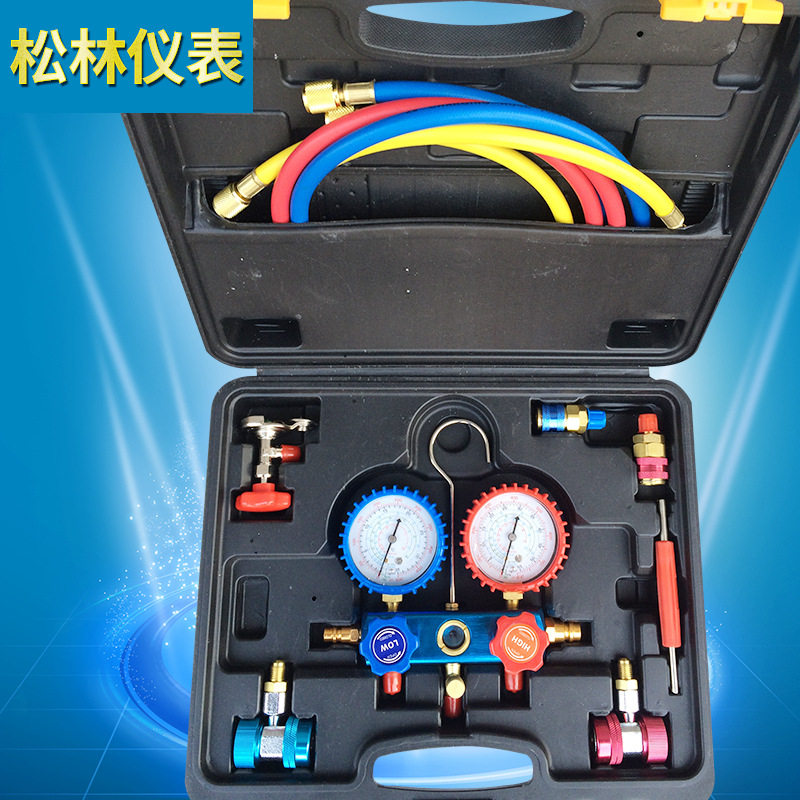 精准防震防撞冷媒表制冷表组合汽车加氟工具冷媒雪种加液表组