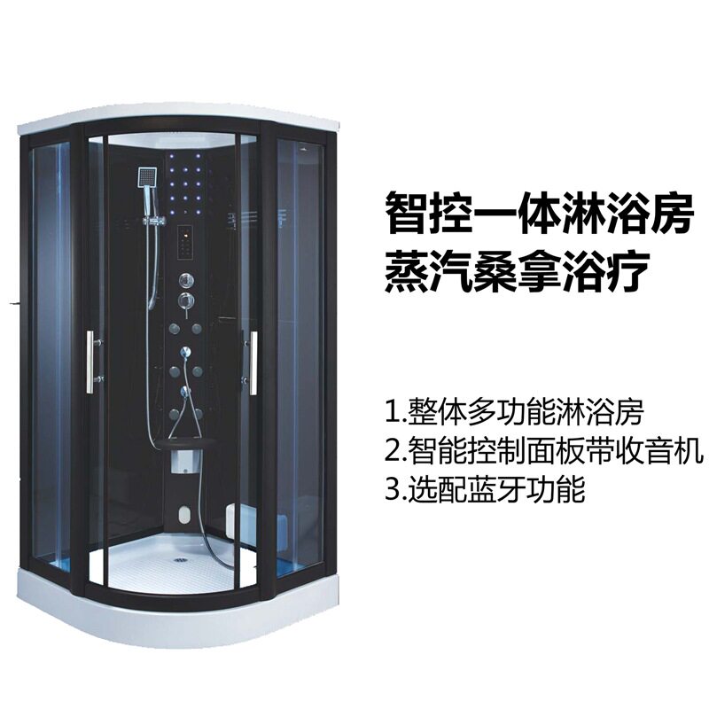 弧扇形平开门家用整体智能豪华蒸汽桑拿整体淋浴房防水干湿分离