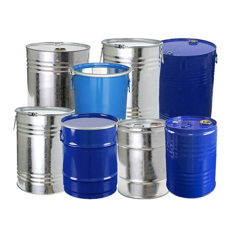 加厚款20L-120升汽油柴油密封铁桶圆形带盖开口烤漆镀锌化工铁桶