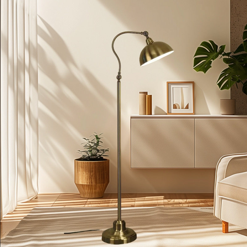 美式复古落地灯简约创意氛围折叠长臂客厅沙发边床头柜书房落地灯