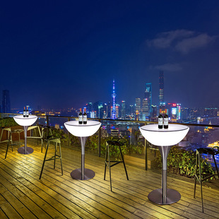 高脚桌酒吧桌椅组合散台商用清吧夜场塑料户外吧台桌移动酒吧台