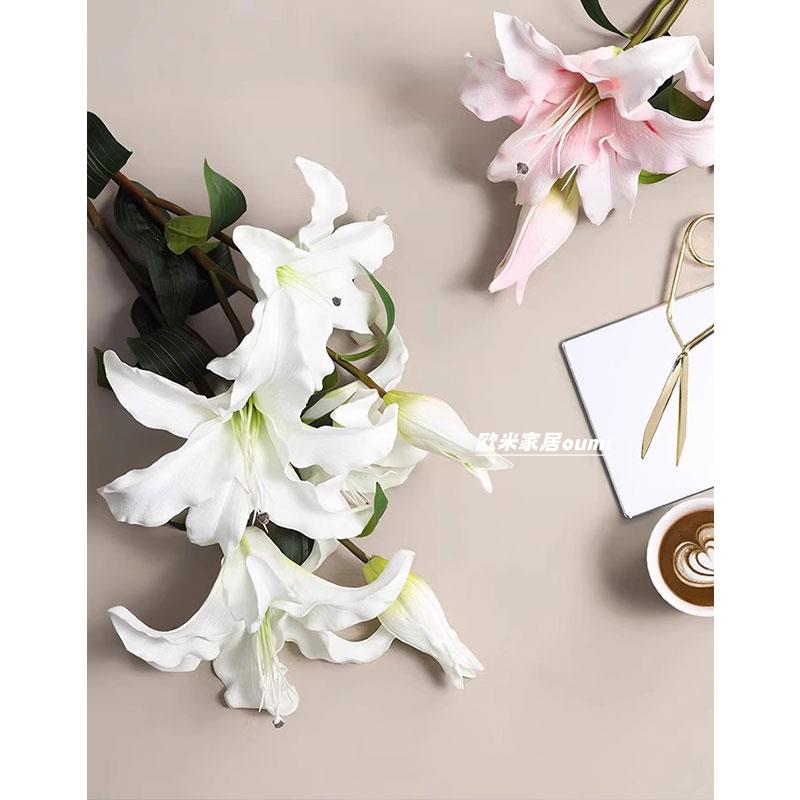 百合花仿真花束假花摆设高级仿生花艺摆件装饰轻奢高端餐桌花客厅