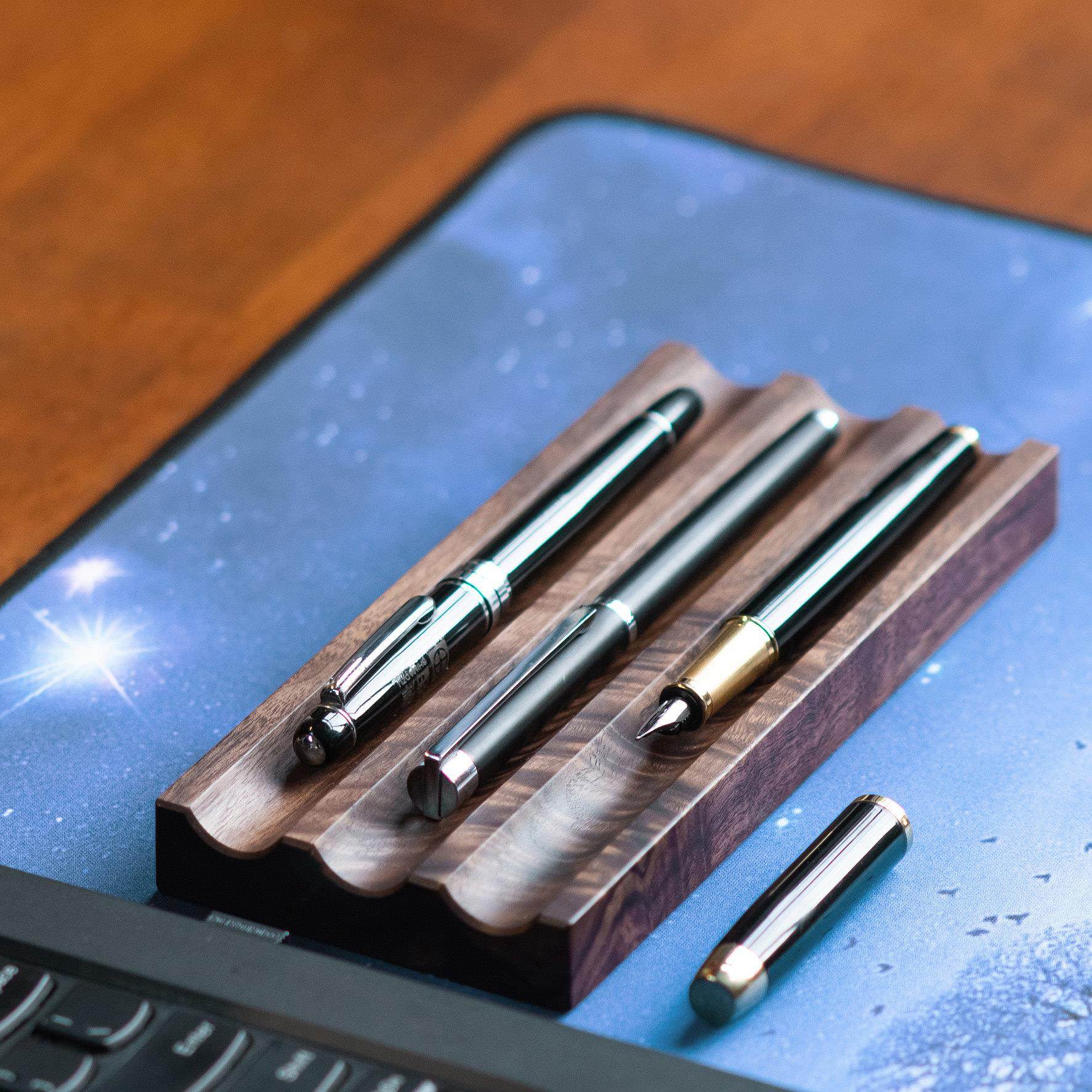 黑胡桃木质单槽笔架收纳桌面创意双槽笔搁摆件签字笔钢笔实木三槽,文具电教/文化用品/商务用品,笔搁,淘宝优惠券,粉丝福利购,淘宝优惠卷