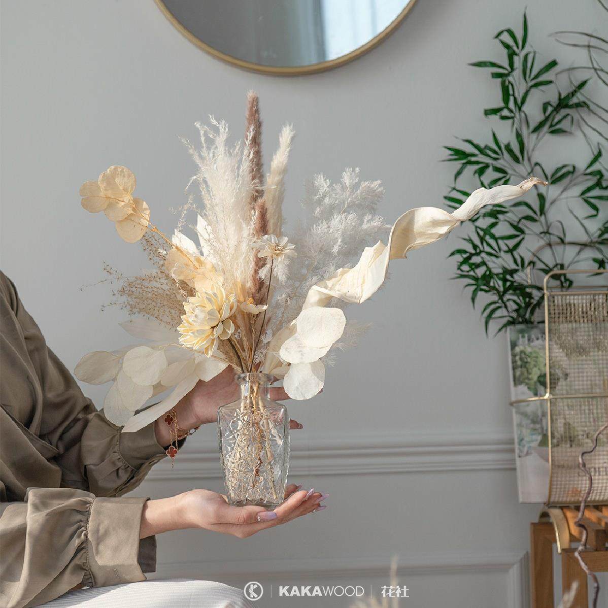 原创北欧轻奢ins干花小花束套装天然植物插花居家客厅卧室装饰