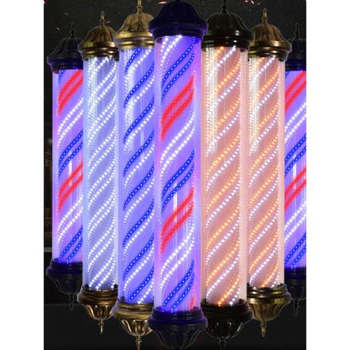 美发转灯led理发店高端挂墙复古圆柱形宫灯超亮网红专用灯箱转灯