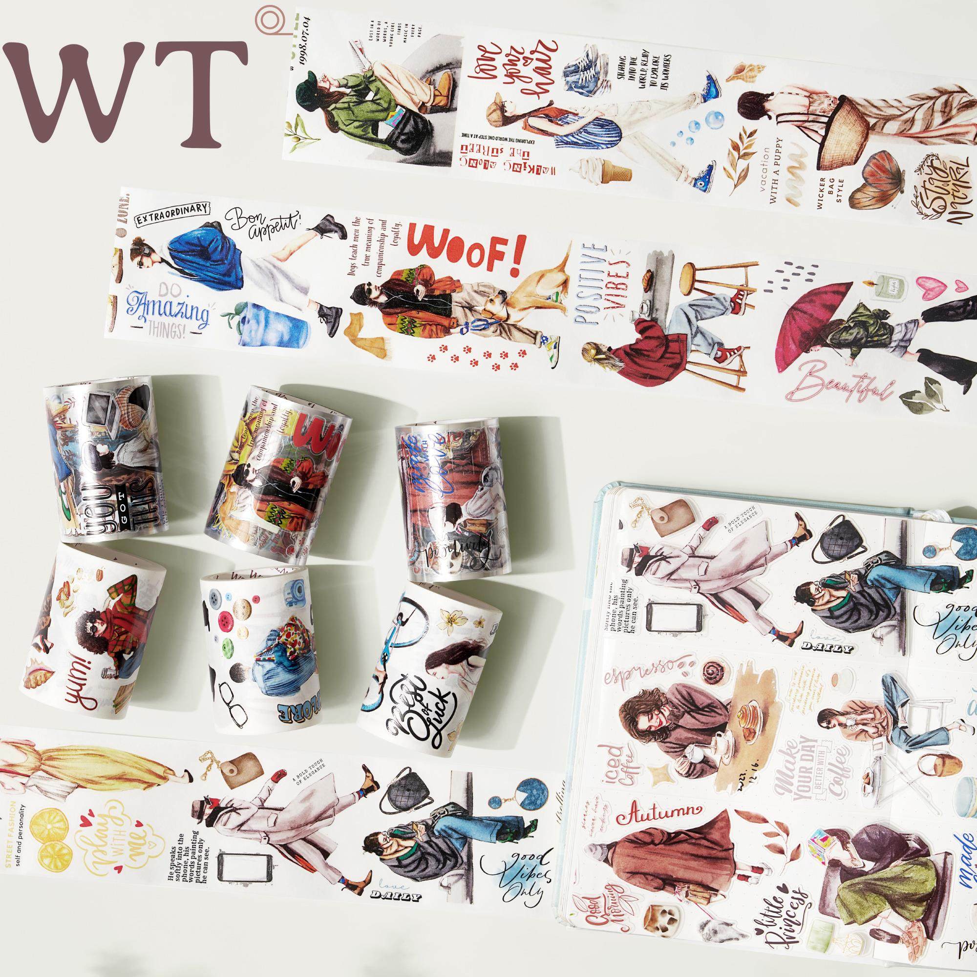 WT原创胶带 Citywalk 都市时尚风手帐胶带和纸PET英文杂志风模切