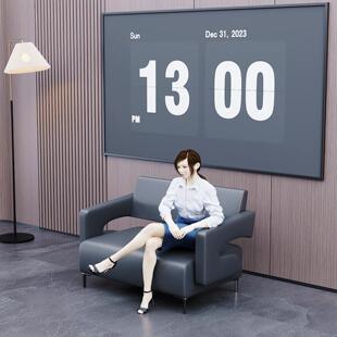 理髲店沙发等候椅美发店休息区沙发网红发廊客人长条专用等待椅子