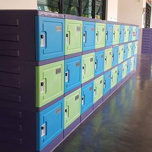 教室书包柜学生彩色更衣室柜子幼儿园储物带锁储存柜abs塑料学校