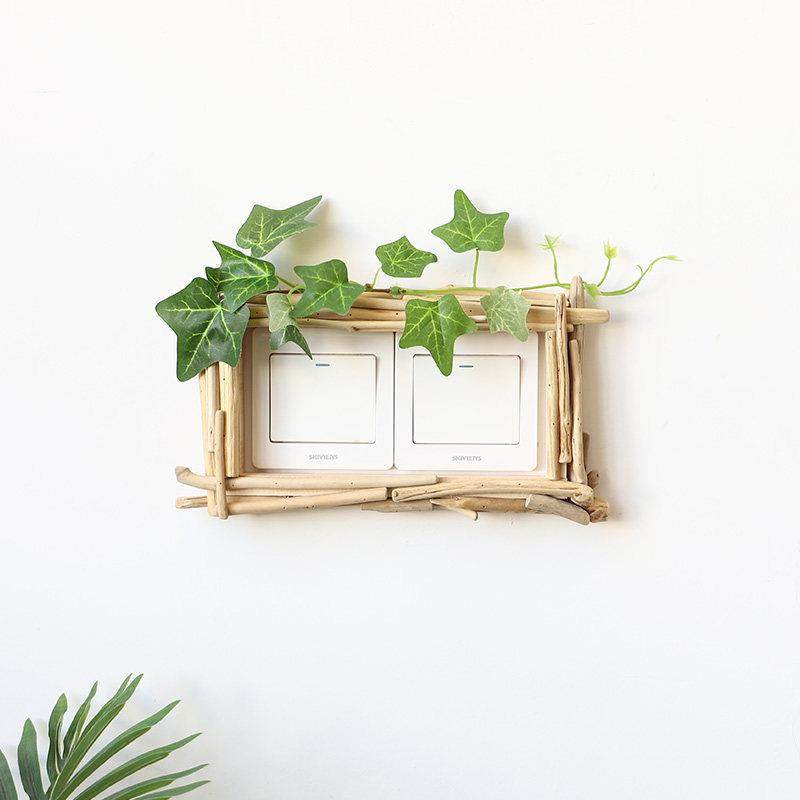 原木创意简约开 关贴墙贴家用插座保护套卧室客厅开 关装饰立体遮,家居饰品,开关贴,淘宝优惠券,粉丝福利购,淘宝优惠卷