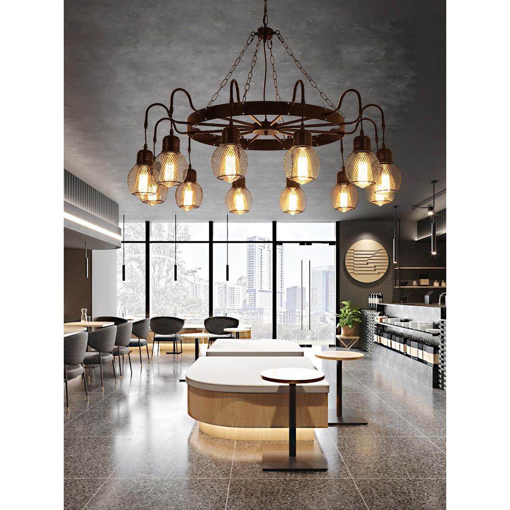 覆古大吊灯主题餐厅创意个性服装店饭店火锅店包厢工业风客厅灯具,家装灯饰光源,客厅吊灯,淘宝优惠券,粉丝福利购,淘宝优惠卷