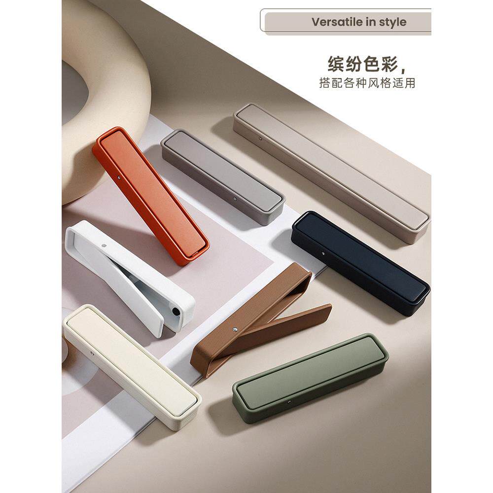白色柜门内嵌隐形拉手衣柜现代简约高档PET肤感嵌入式开槽门把手