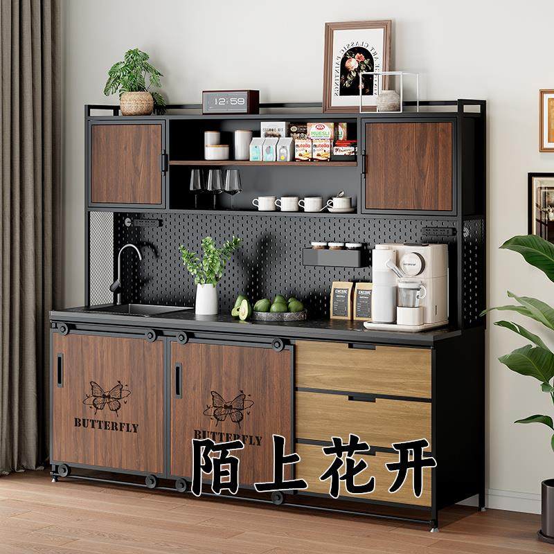 办公室水吧台一体柜商用休闲靠墙公司茶水间咖啡操作台吧台切洗台