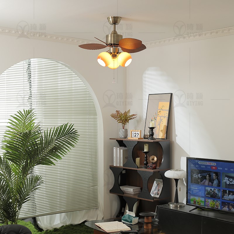 复古南洋餐厅卧室客厅法式s风扇吊灯中古vintage大风力变频静音灯