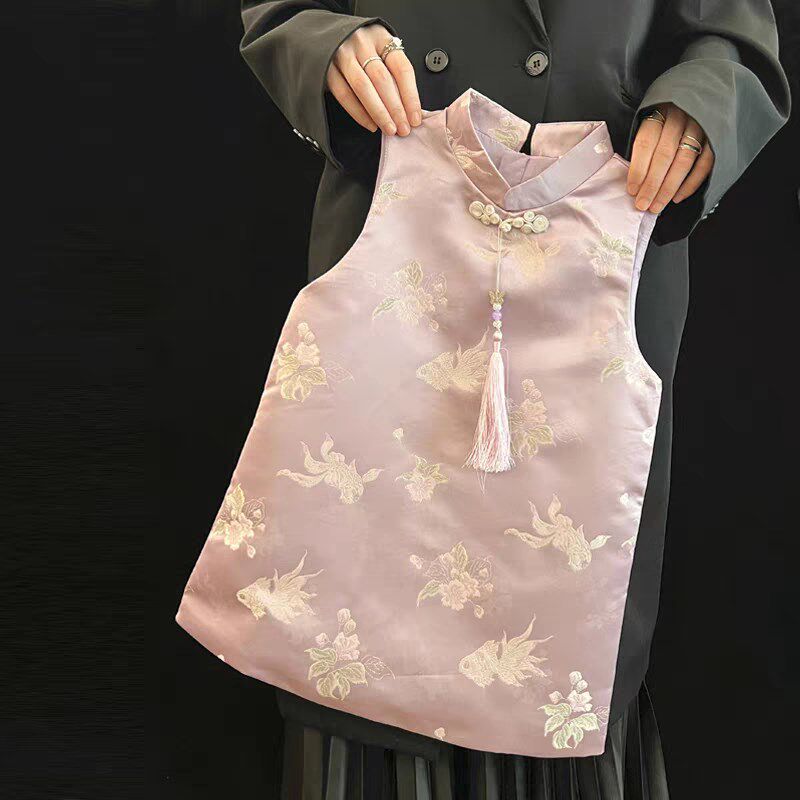 新中式童装女童拜年l服2025新款儿童国风高级提花汉服旗袍裙连衣