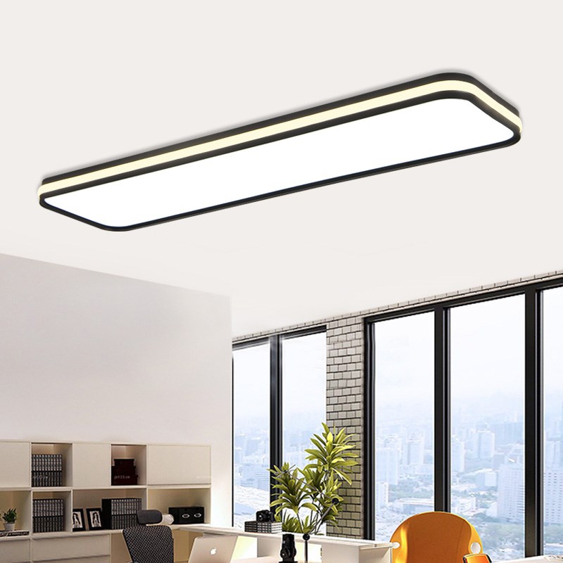 简约led吸顶灯长条形办公室超市网咖汽车美容店瑜伽Y会所员工桌灯