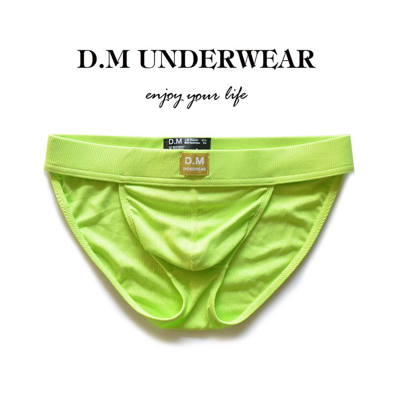 D.M男内裤低腰 金p标高叉螺纹简约基础青年潮人棉性感纯色三角裤