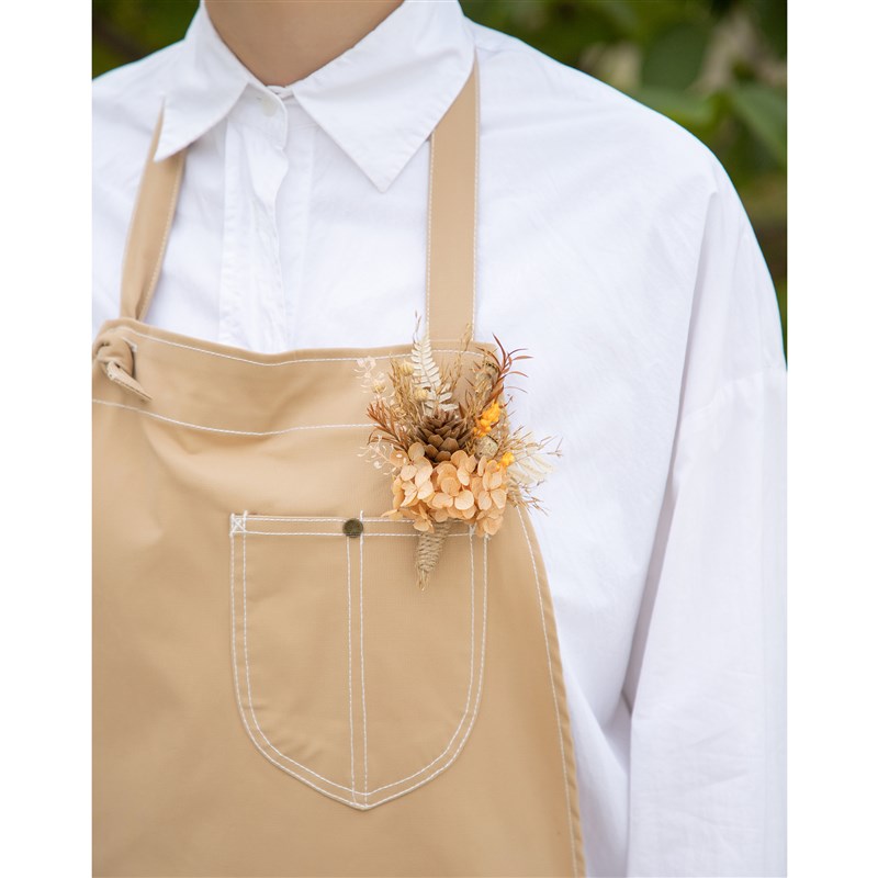奶油咖色新郎结婚胸花 大地色伴郎胸针 秋色系伴娘襟花新娘手腕花