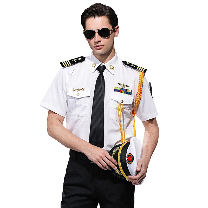 船长衬衫海员衬衣机长服发型师空少制服衬衣演出服工作服衬衫男潮