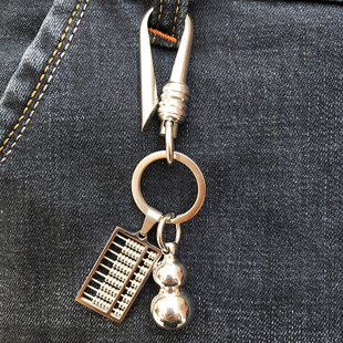 不锈钢钥匙扣304纯手工腰挂登山耐用创意防丢脱车扣钥匙圈环