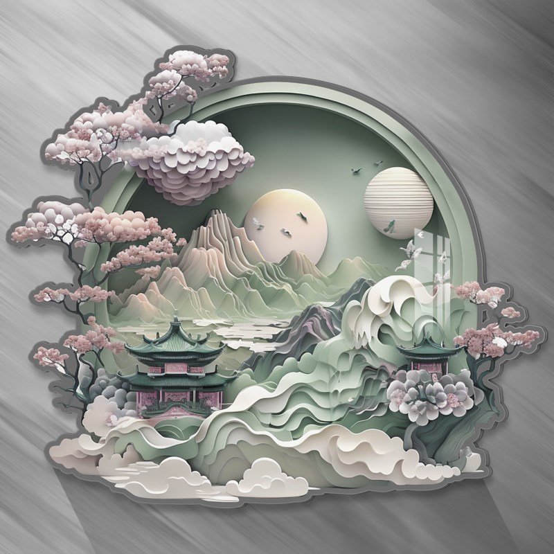 圆形装饰贴墙面遮丑贴客厅房间自粘3d立体亚克力墙贴创意定制贴画图片