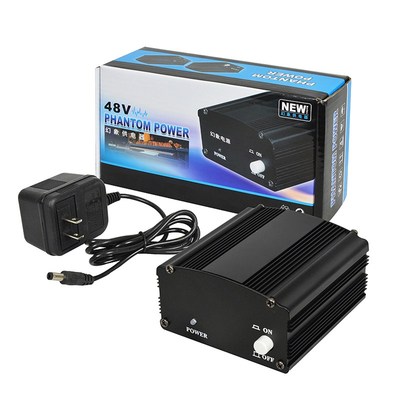 48V幻象电源电容麦克风无噪声大振膜话筒幻想电源供电器放大通用