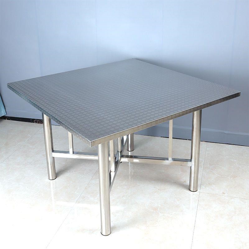 304可折叠桌子不锈钢老式正方形八仙桌家用餐桌宵夜摊四方形方桌