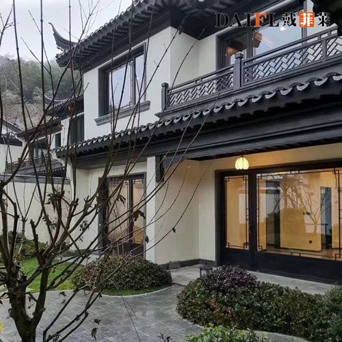 家居断桥铝合金仿古门窗中式复古怀旧民宿别墅园林庭院平开窗定制