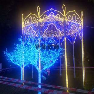 LED亭子造型灯梦幻灯光节造型灯音符水母造型灯户外装 饰灯