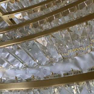 北欧水晶圆环吊灯客厅餐厅卧室灯后现代不锈钢轻奢复式 楼梯大堂灯