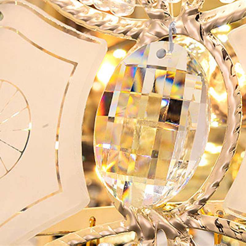 欧式吸顶灯led圆形双色变色水晶灯 简约现代卧室灯客厅灯餐厅灯具