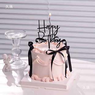 芭蕾风蝴蝶结网红新款 蛋糕模型生日蛋糕支持