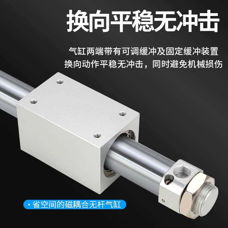 莱泽气动磁藕式RMS无杆气缸长行程10/16/20/25/32/40X100X200X300