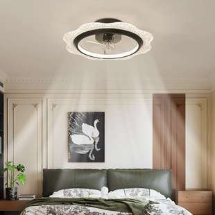 护眼灯具 风扇灯中古风复古高级感胡桃木纹布艺南洋风新款 哇噢