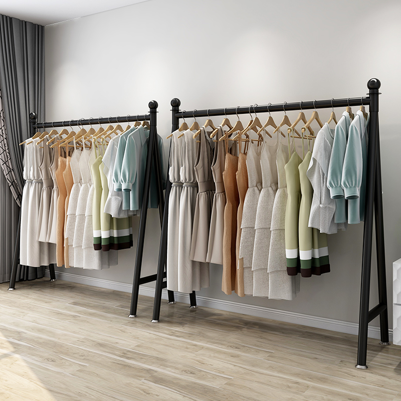 服装店挂c衣架女童装展示架衣服架子金色货架落地式中岛架侧挂架