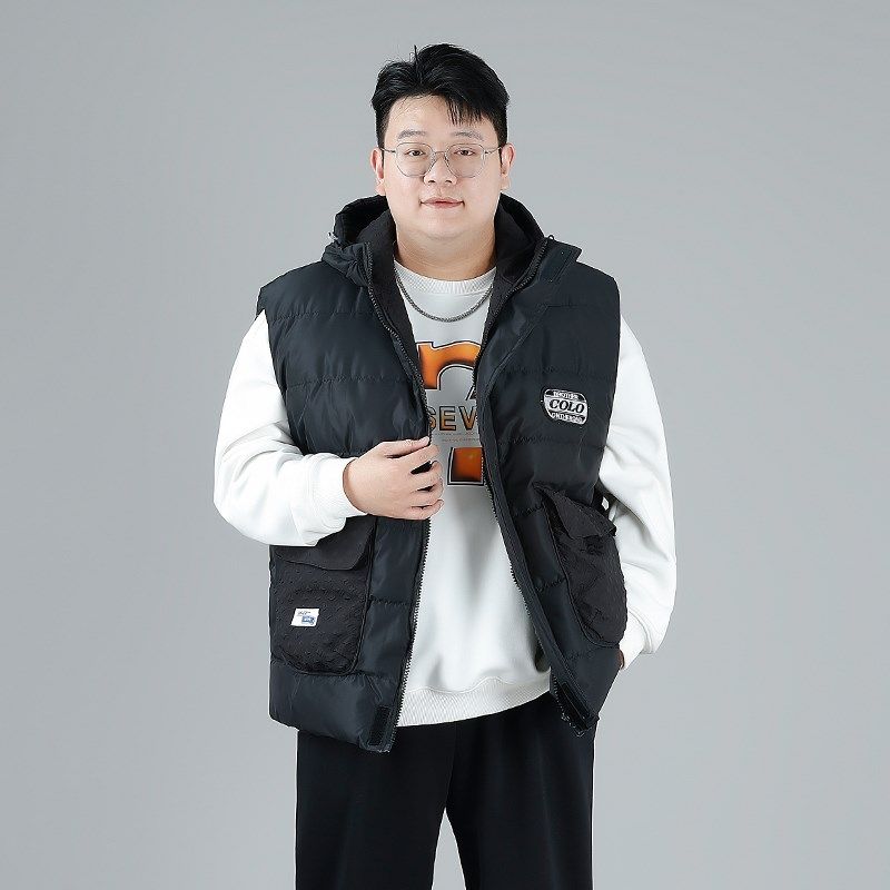 冬季超大码棉马甲外穿男士u加厚加肥加大胖子保暖坎肩背心连帽马,男装,常规马甲,淘宝优惠券,粉丝福利购,淘宝优惠卷