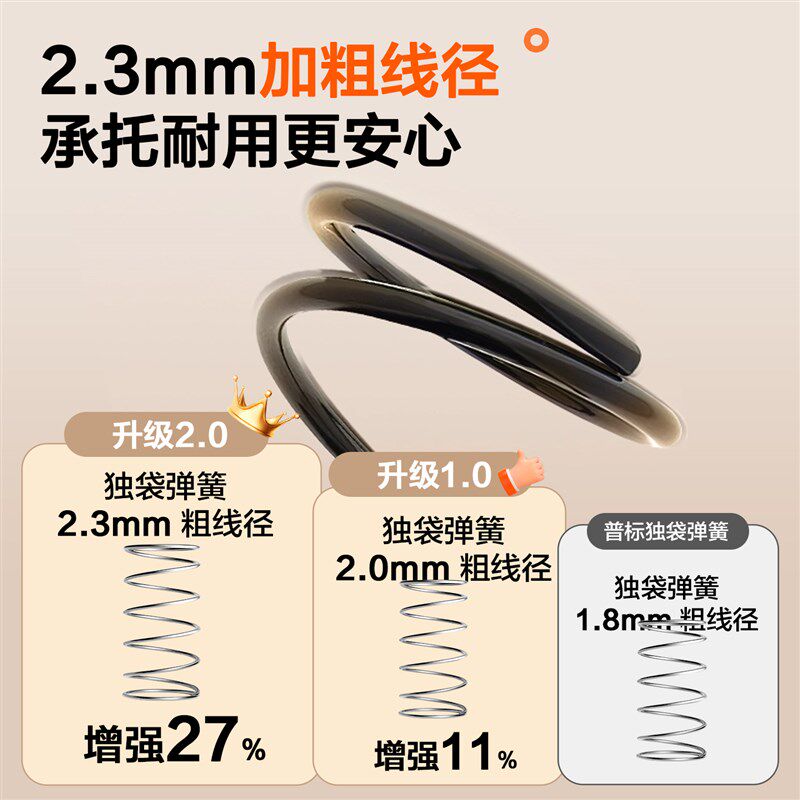 弹簧床垫10cm厚独立袋装家用卧室高H质量床垫席梦思椰棕乳胶护脊