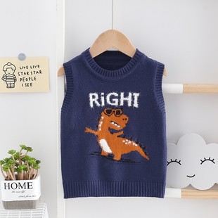 4岁宝宝马甲坎肩儿童针织衫 2021秋装 毛 男童背心m婴儿马夹01