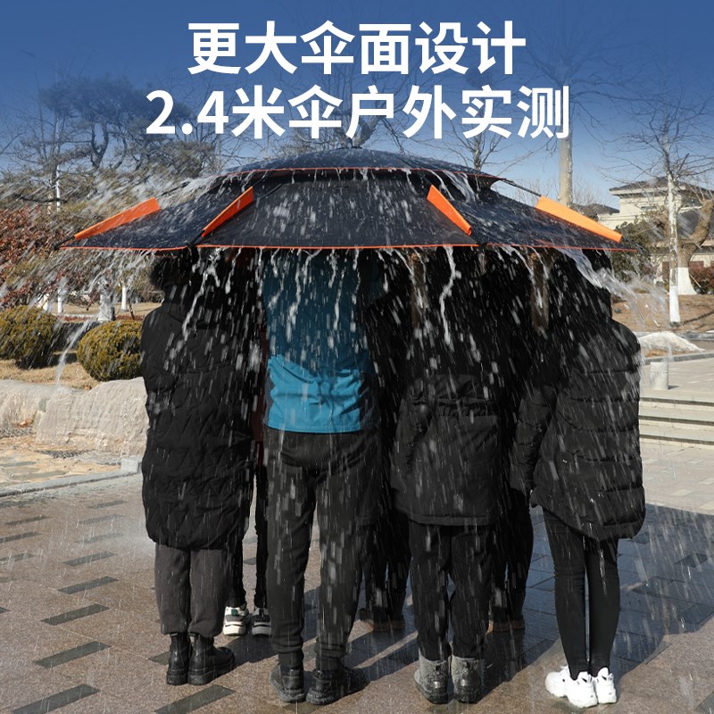 2024新款e防暴雨钓鱼伞大钓伞2.4万向加厚雨伞防风遮阳防雨垂钓伞