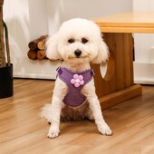 狗狗牵引绳背心式 中小型犬泰迪比熊博美可调节胸背带狗.链子遛狗