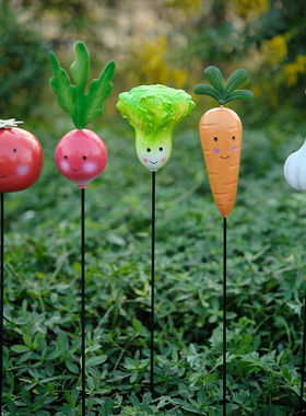 美式户外铁艺花朵果蔬花插庭院造景花园插土装饰T摆饰院子阳台布