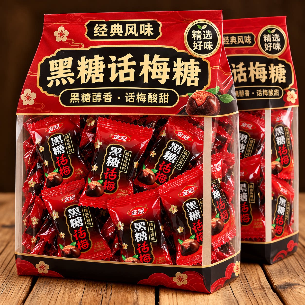 正宗黑糖话梅糖官方旗舰店高端袋装结婚喜糖酸甜话梅硬糖休闲零食