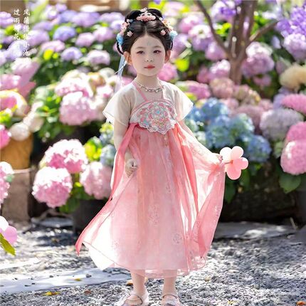 汉服女童2026夏季款儿童国风仙气飘逸薄款公主连衣裙女宝古风襦裙