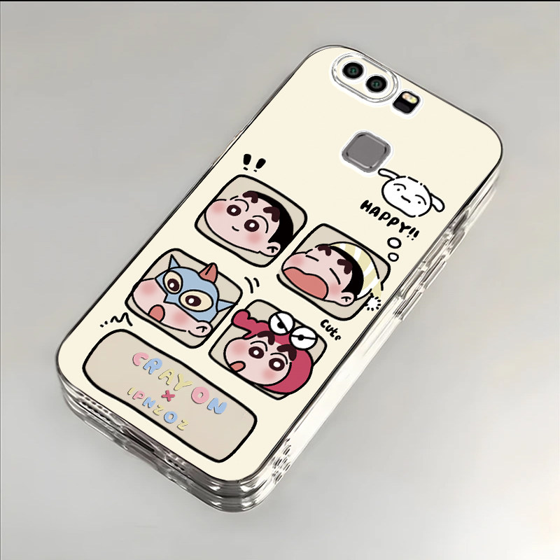 四宫格小新适用于华为P9手机壳P9Plus新款EVA-AL10全包防摔保护套p9plus搞怪男女小众透明可爱ins风专用外壳