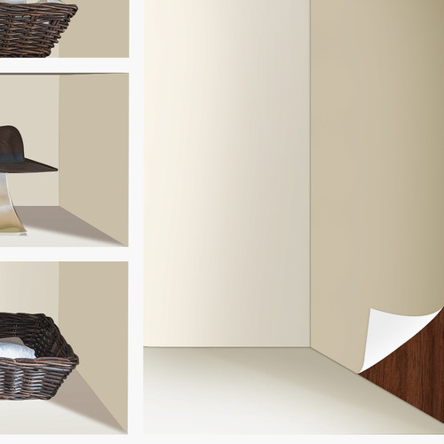 衣整体橱柜门奶油改色贴膜木纹桌面翻新改造整张贴纸柜子家俱自黏