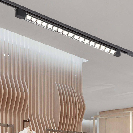 射灯led格栅轨道灯服装店展会展厅画廊背景墙超市商用路轨方形灯