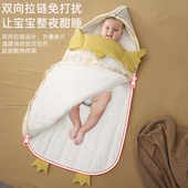 巴塔兔新生婴儿睡袋防惊跳抱被春秋冬纯棉恒温抑菌宝宝一体防踢被