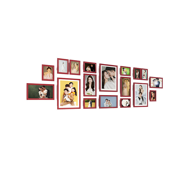 实木相框装饰挂墙创意组合结婚照相片墙洗照片做成画框定制照片墙
